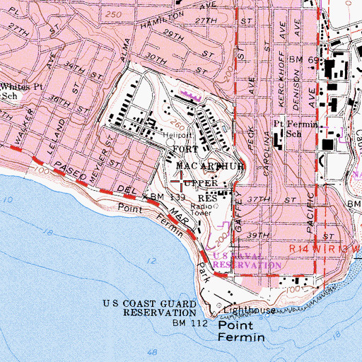 Topographic Map of Battery Farley (historical), CA