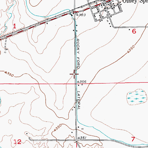 Topographic Map of Rocky Ford Lateral, CO