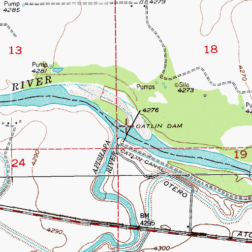 Topographic Map of Catlin Dam, CO