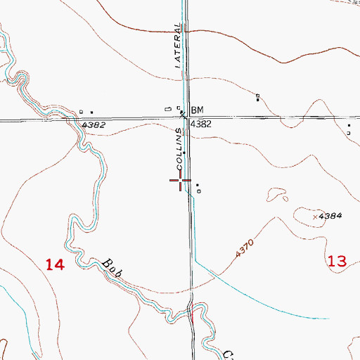 Topographic Map of Collins Lateral, CO