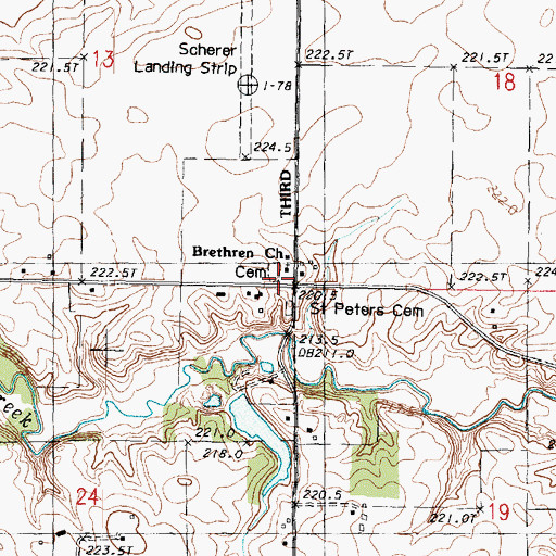 Topographic Map of Church of the Brethern Cemetery, IL