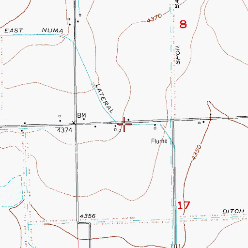 Topographic Map of East Numa Lateral, CO