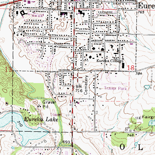 Topographic Map of Olio Township Cemetery, IL