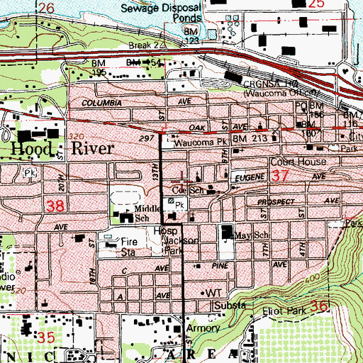 Topographic Map of Saint Mark the Evangelist Church Columbarium, OR
