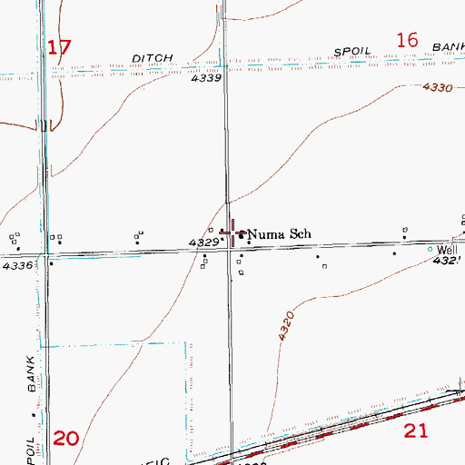 Topographic Map of Numa School, CO
