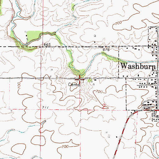 Topographic Map of Saint Elizabeth Catholic Cemetery, IL