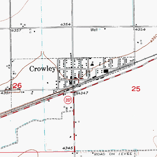 Topographic Map of Crowley, CO