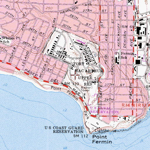 Topographic Map of Battery Osgood (historical), CA