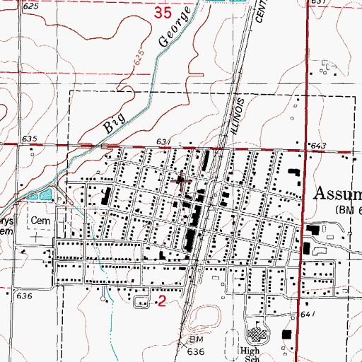 Topographic Map of First United Methodist Church, IL