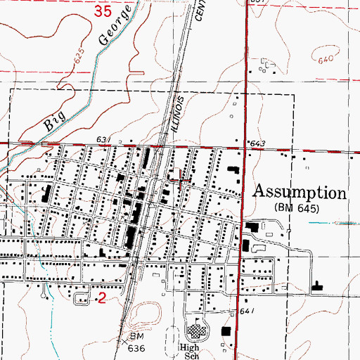 Topographic Map of Memorial Presbyterian Church, IL