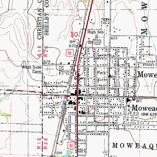 Topographic Map of Grace Baptist Church, IL
