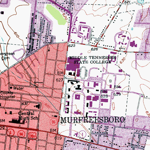 Topographic Map of Alumni Gym Pool, TN