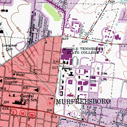 Topographic Map of Alumni Memorial Gym, TN