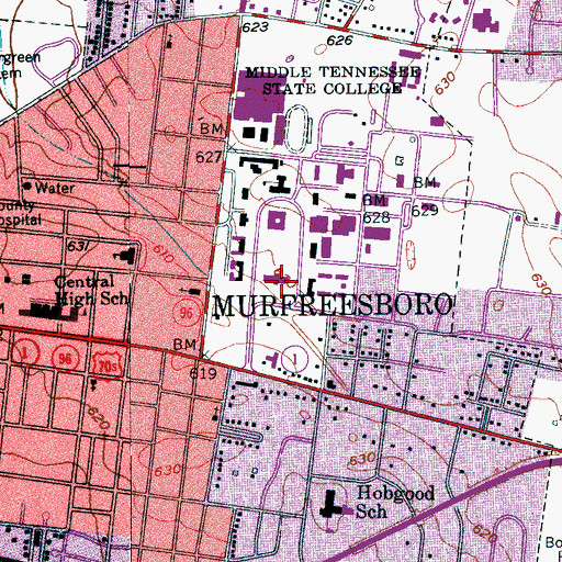 Topographic Map of Cope Administration Building, TN