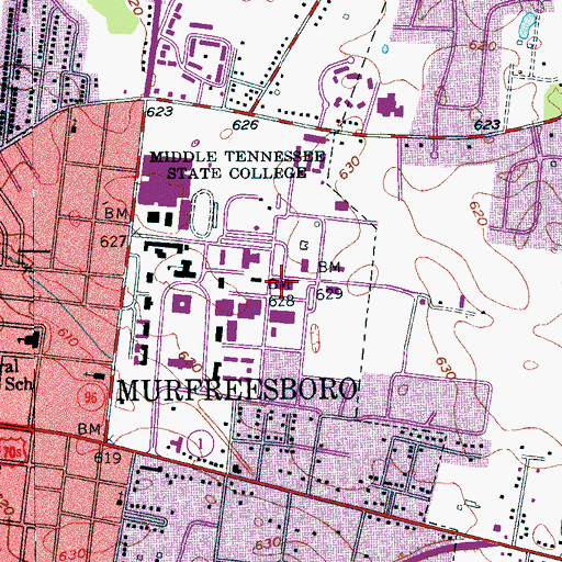 Topographic Map of Corlew Hall, TN