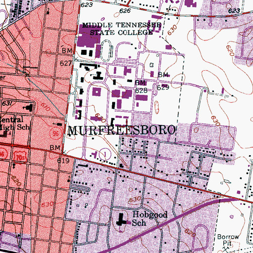 Topographic Map of Judd Hall, TN