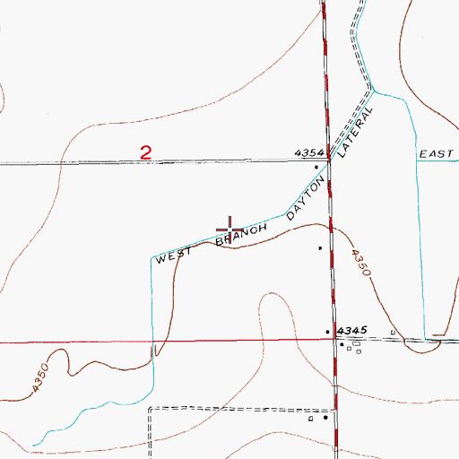 Topographic Map of West Branch Dayton Lateral, CO