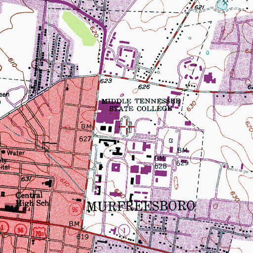 Topographic Map of Jones Field, TN