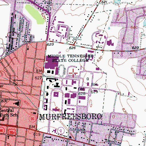 Topographic Map of Smith Baseball Field, TN
