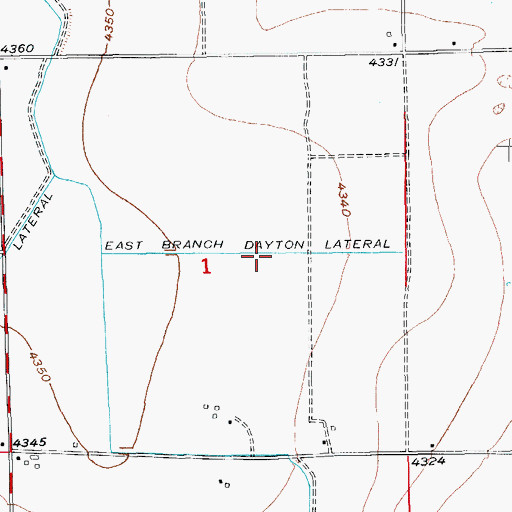 Topographic Map of East Branch Dayton Lateral, CO