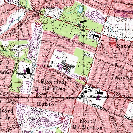 Topographic Map of Carl Sandburg Middle School, VA