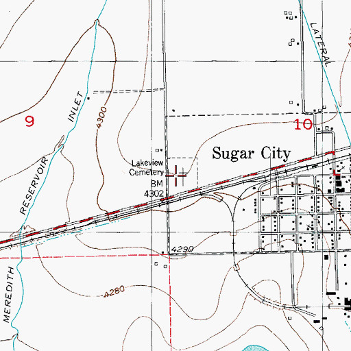 Topographic Map of Lakeview Cemetery, CO