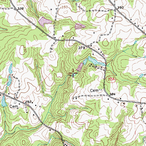 Topographic Map of Freemans Mill (historical), NC