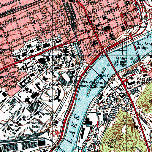 Topographic Map of Berry Hall, TN