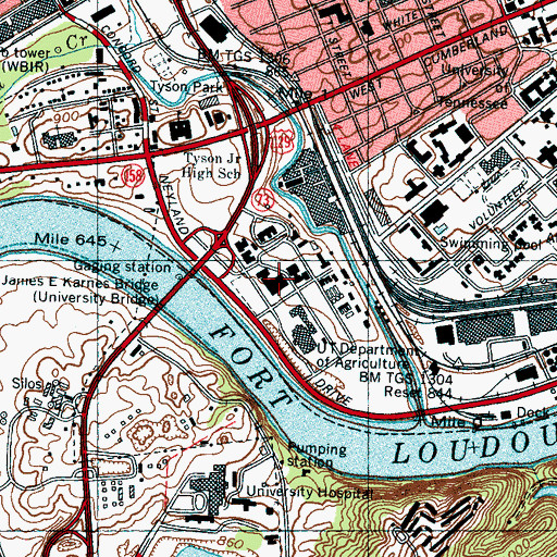 Topographic Map of C E Brehm Animal Sciences Building, TN