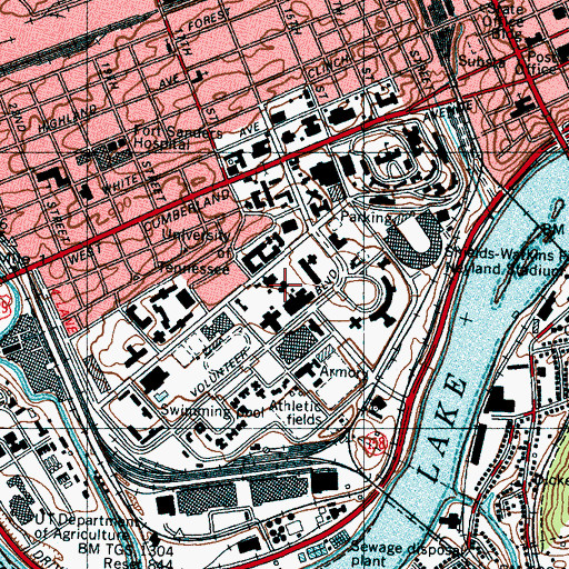 Topographic Map of Carousel Theatre, TN