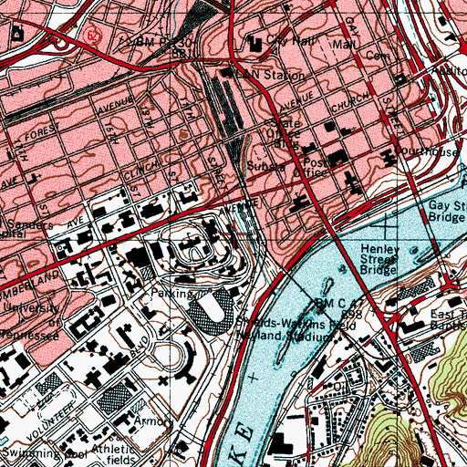 Topographic Map of Dougherty Hall, TN