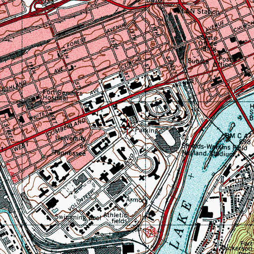 Topographic Map of Glocker Hall, TN