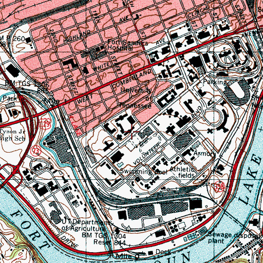 Topographic Map of Humes Hall, TN