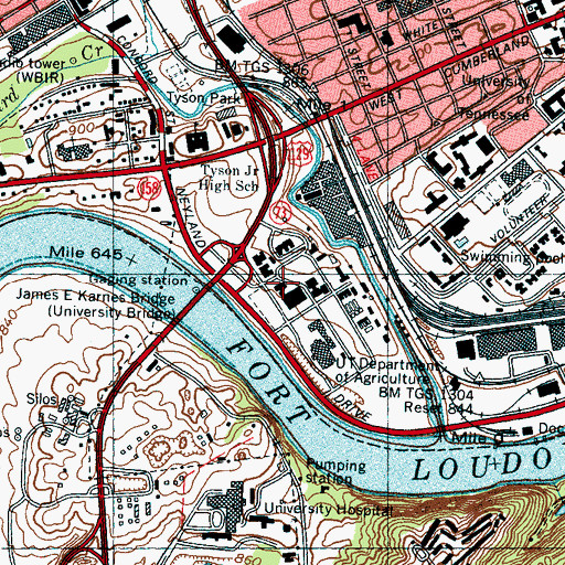 Topographic Map of McLeod Hall, TN