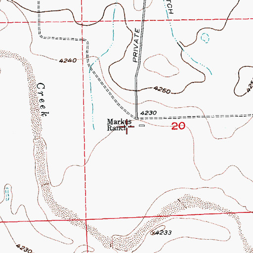 Topographic Map of Markus Ranch, CO