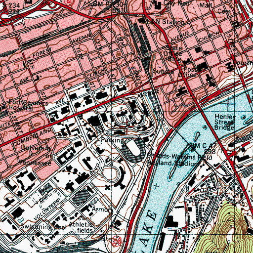Topographic Map of Nielsen Physics Building, TN