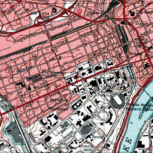 Topographic Map of Strong Hall, TN