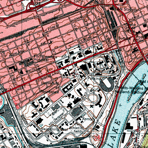 Topographic Map of Tyson Alumni Center, TN