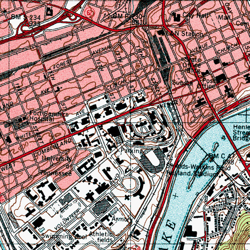 Topographic Map of Walters Life Sciences Building, TN