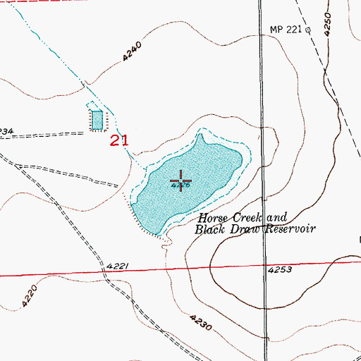 Topographic Map of Horse Creek and Black Draw Reservoir, CO