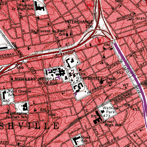 Topographic Map of Cravath Administration Building, TN