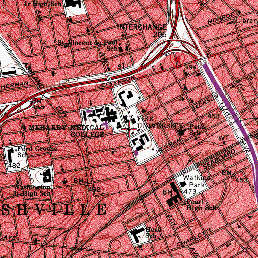 Topographic Map of Little Theater, TN