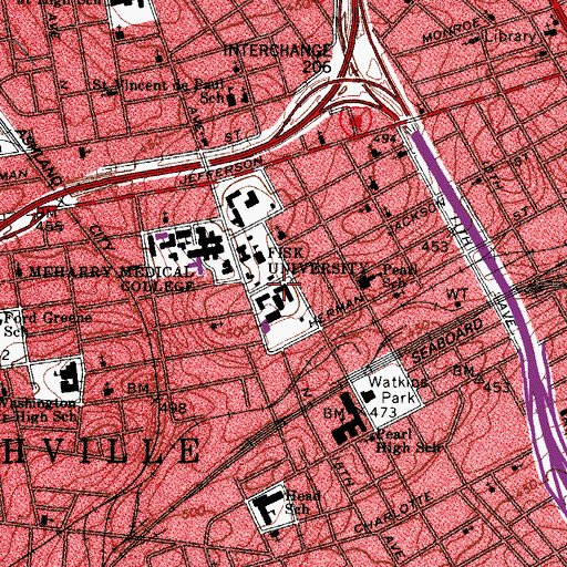 Topographic Map of New Livingston Hall, TN
