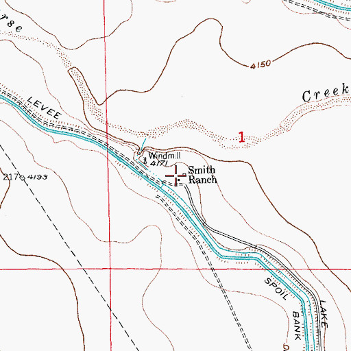 Topographic Map of Smith Ranch, CO