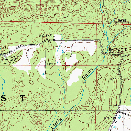 Topographic Map of Township of Sims, AR