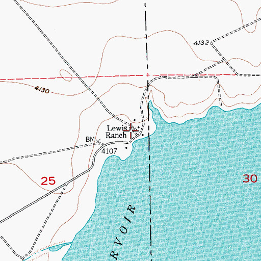 Topographic Map of Lewis Ranch, CO