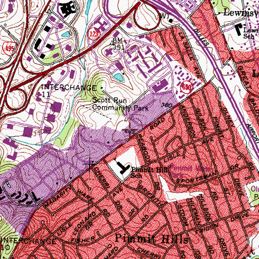 Topographic Map of Westgate Elementary School, VA