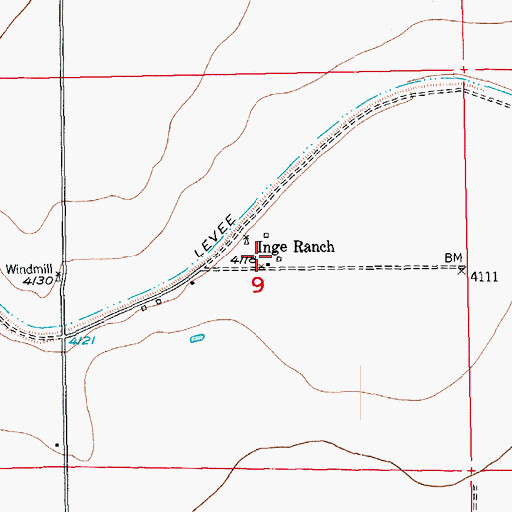 Topographic Map of Inge Ranch, CO