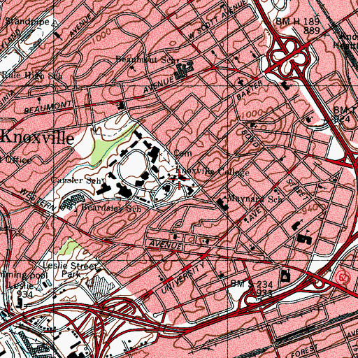 Topographic Map of Elnathan Hall, TN