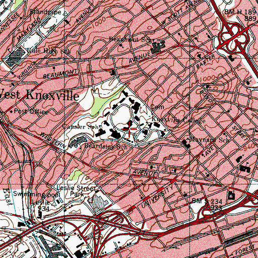 Topographic Map of Giffin Memorial Gymnasium, TN
